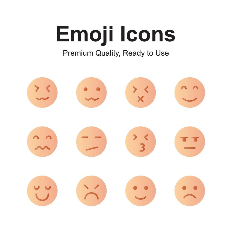 Emoji icons set, trendy designs, ready for premium use vector