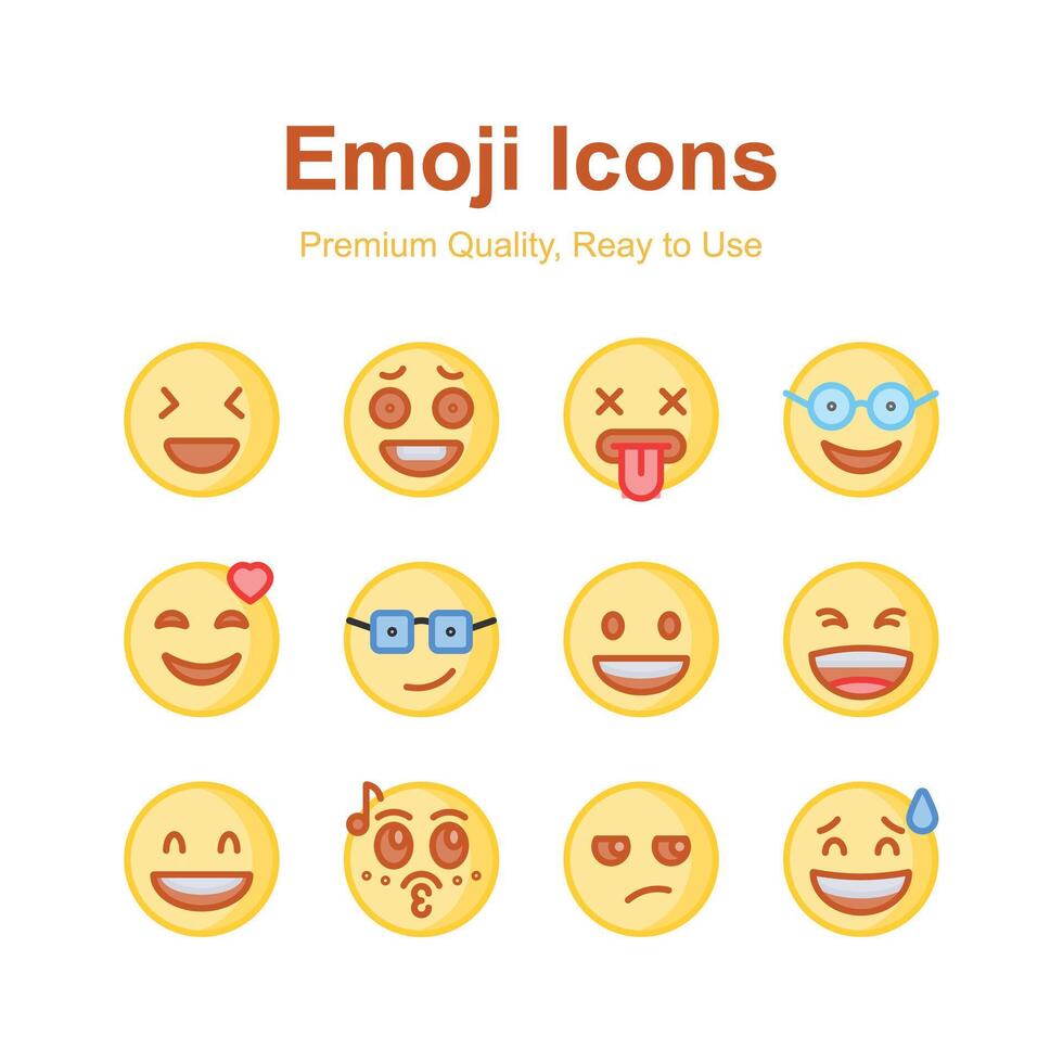 Get this amazing emoji icons set, ready to use and download vector