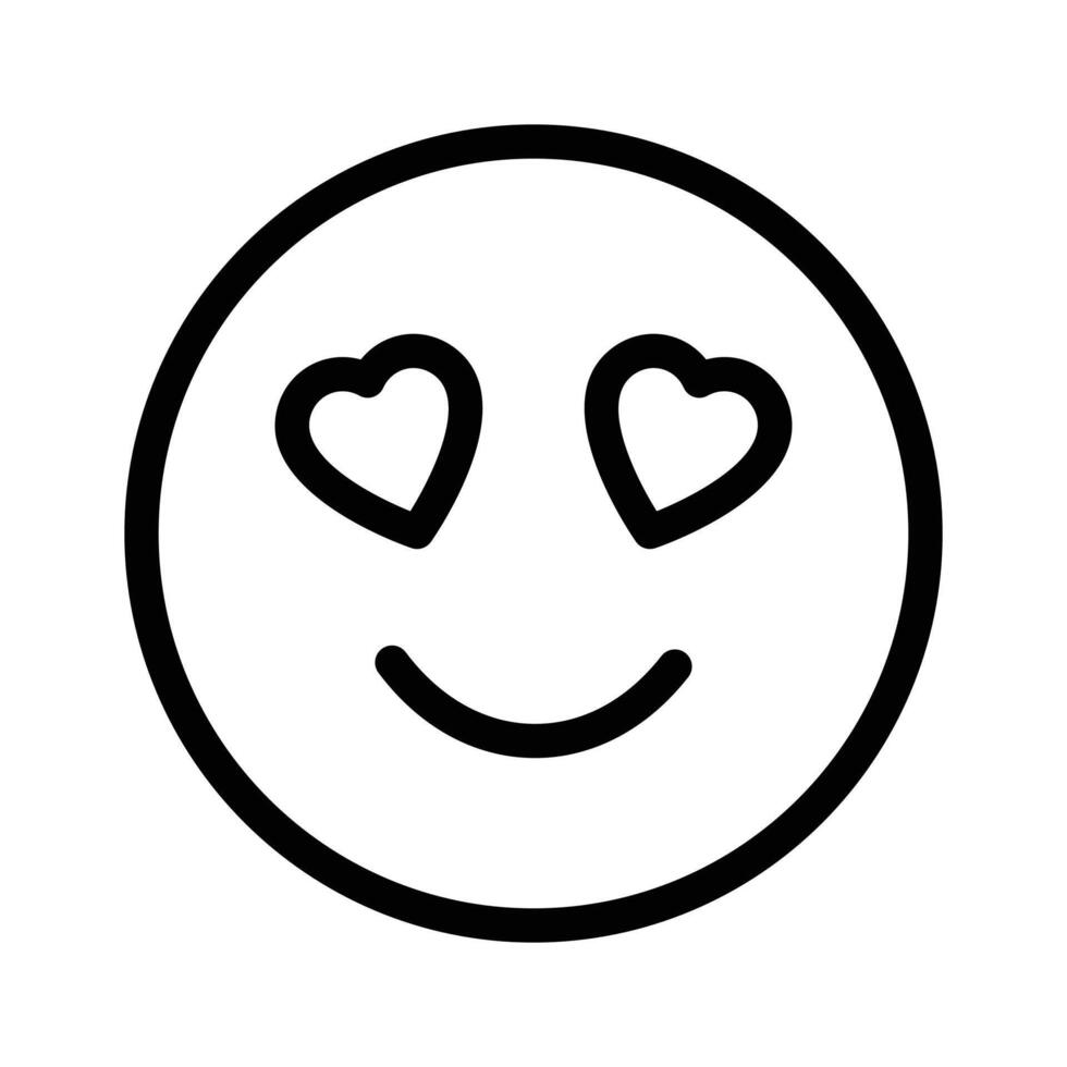 Happy face with heart symbols on eyes, concept icon of in love emoji vector