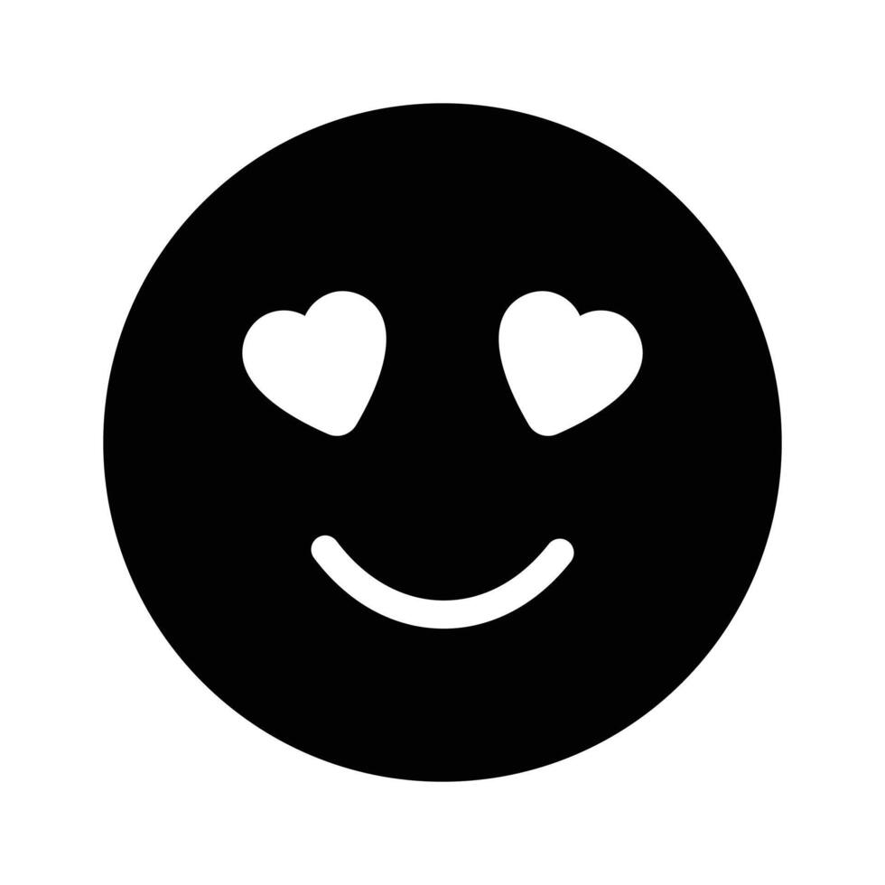 Happy face with heart symbols on eyes, concept icon of in love emoji vector