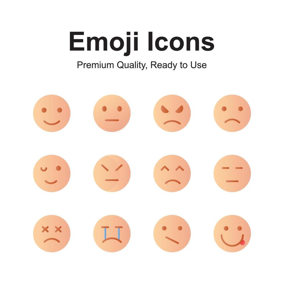 Pack of emoji icons in modern design style, ready to use and download vector