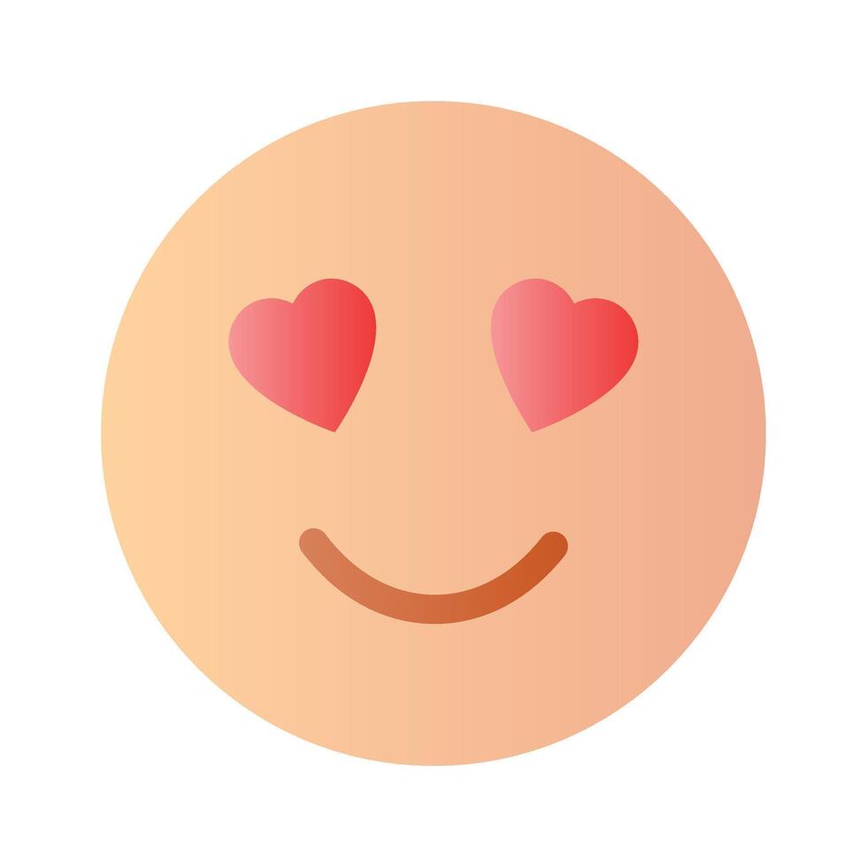 Happy face with heart symbols on eyes, concept icon of in love emoji vector
