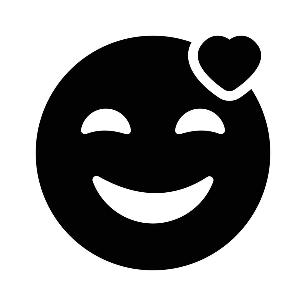 Happy face with heart symbols on eyes, concept icon of in love emoji vector