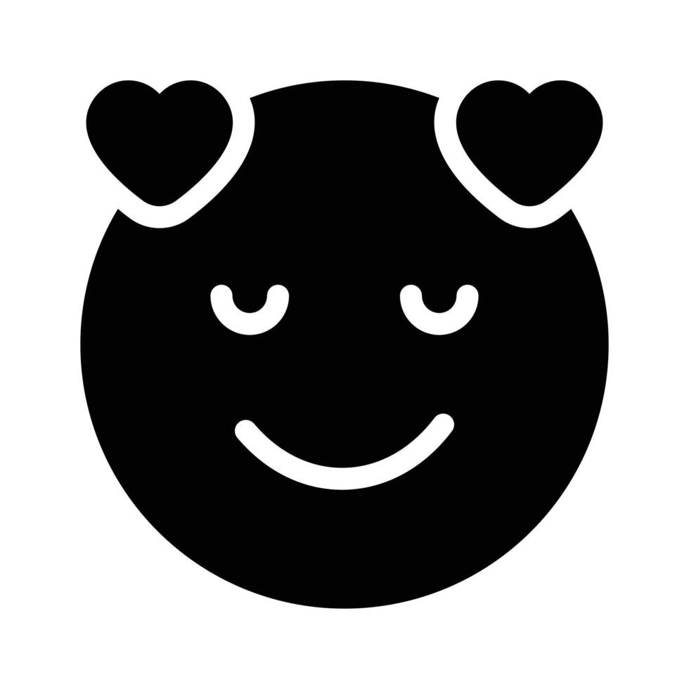 Happy face with heart symbols, concept icon of in love emoji