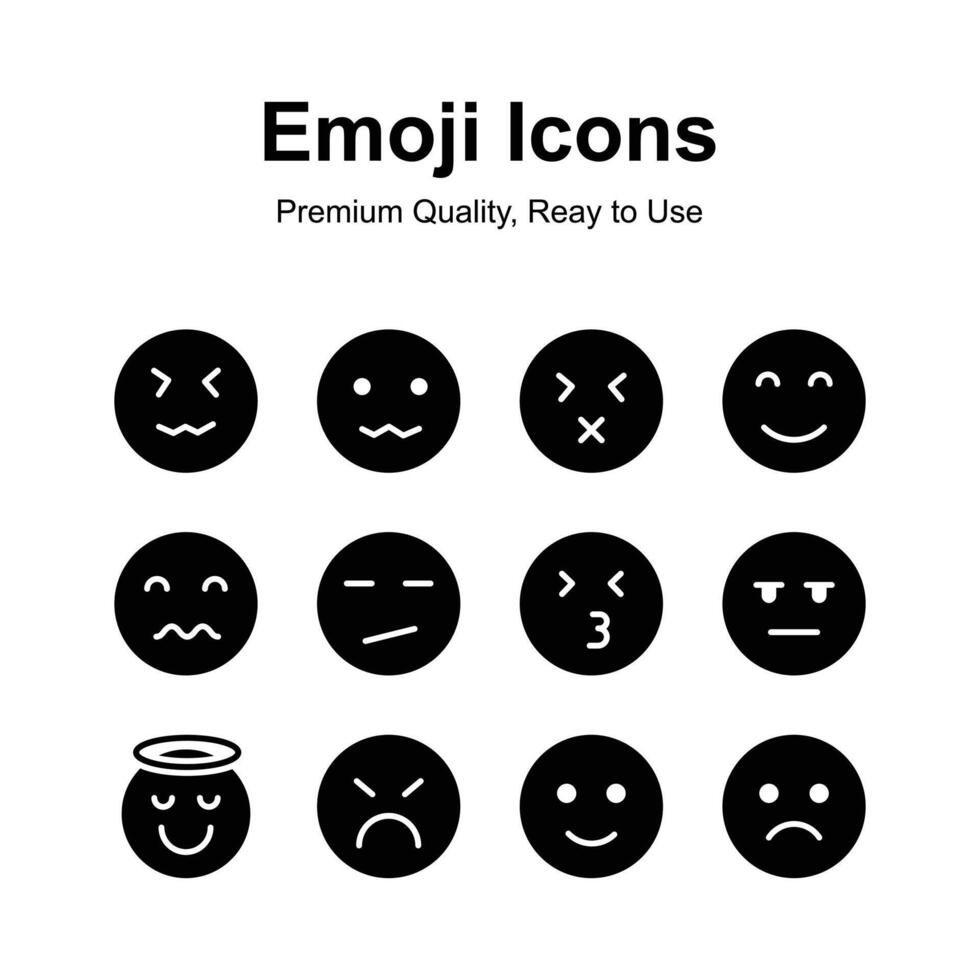 Emoji icons set, trendy designs, ready for premium use vector