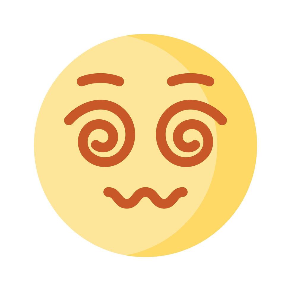 Dizzy emoji icon, dizziness expression design vector