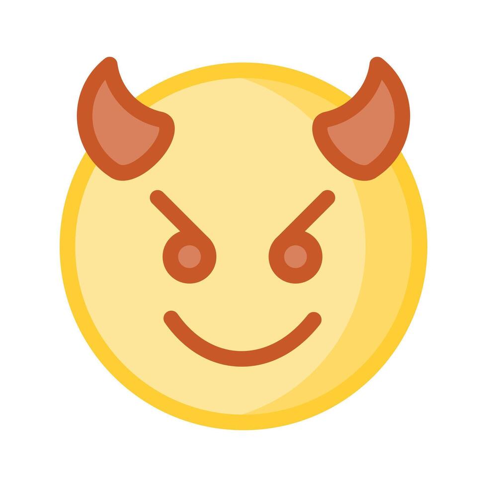 Scary devil with horns, customizable emoji icon in trendy style vector