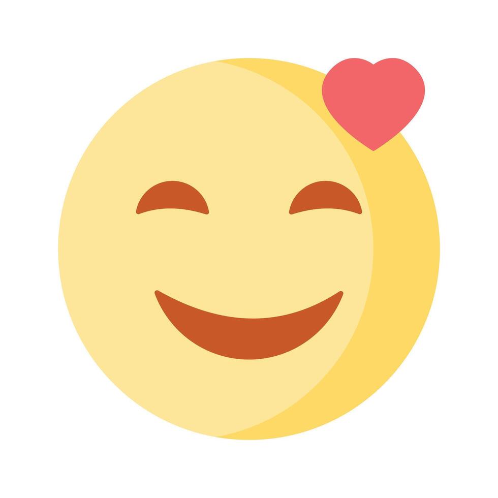 Happy face with heart symbols on eyes, concept icon of in love emoji vector