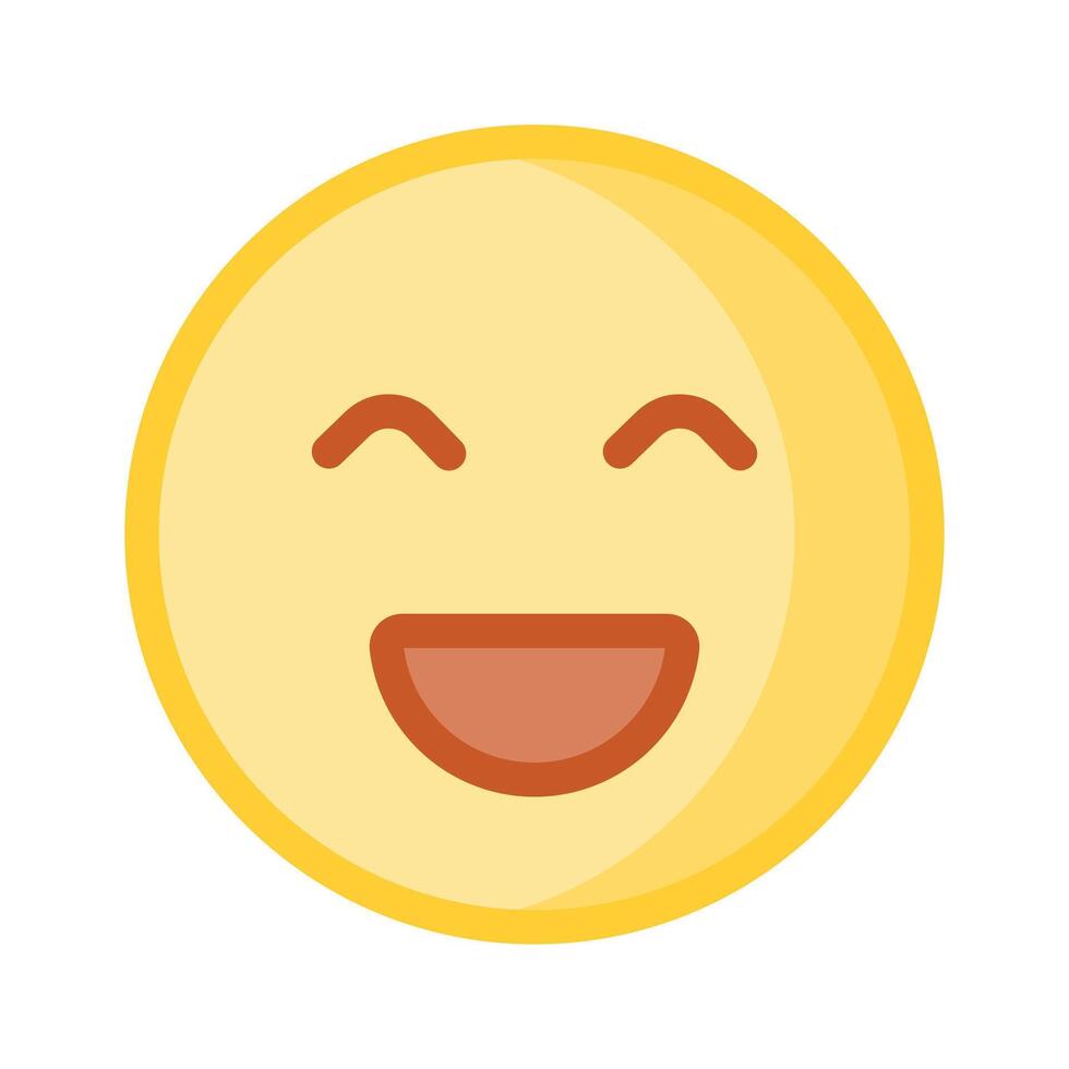 An editable icon of laughing emoji, easy to use and download vector
