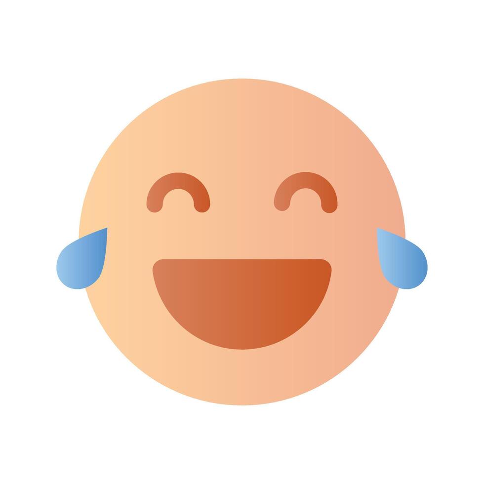 An editable icon of laughing emoji, easy to use and download vector