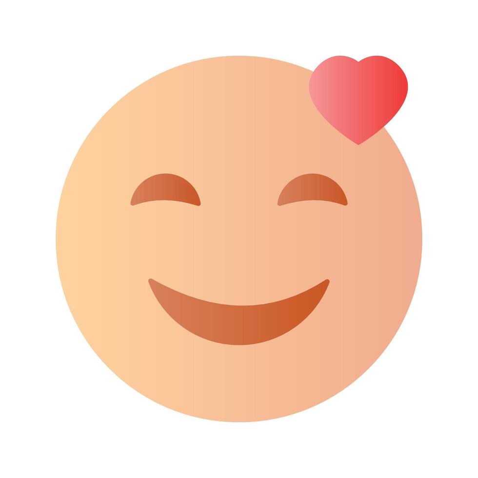 Happy face with heart symbols on eyes, concept icon of in love emoji vector