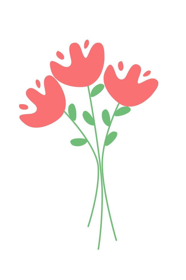 Flat three flower vector