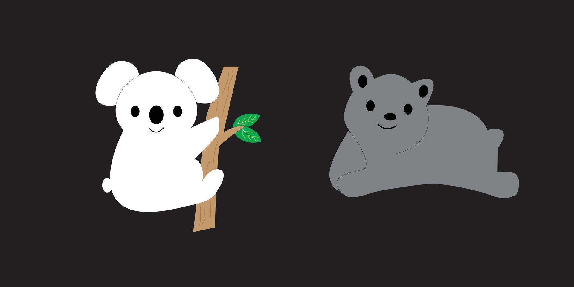 two cute mammals vector