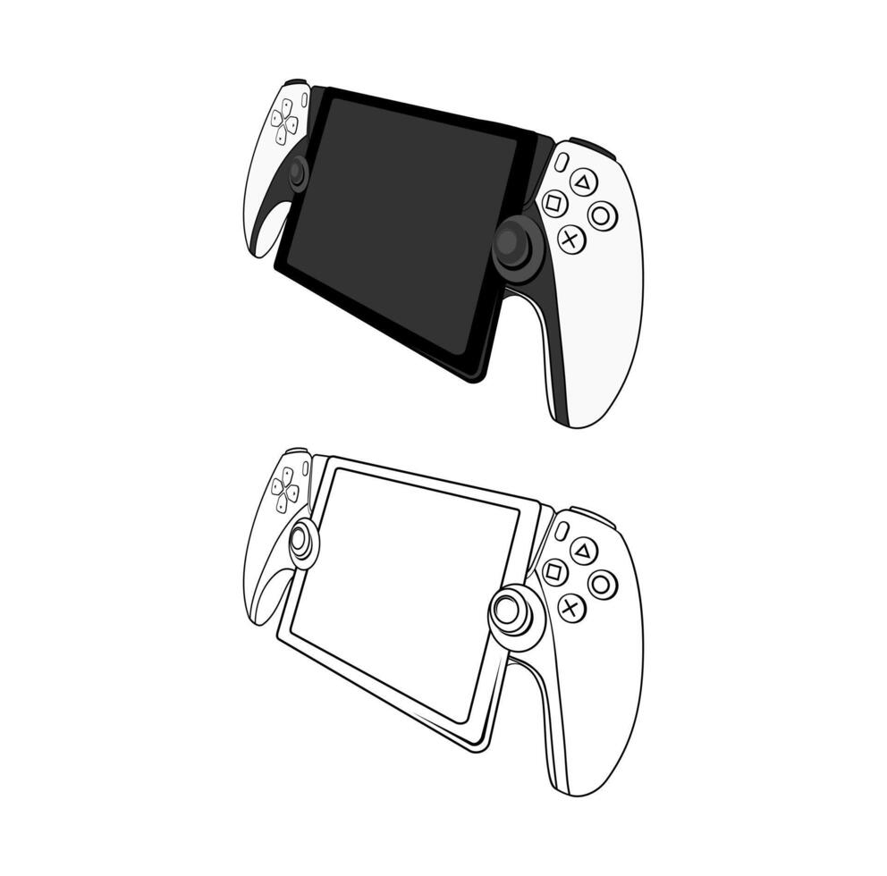 Playstation 5 Portal Game Console Design Illustration vector
