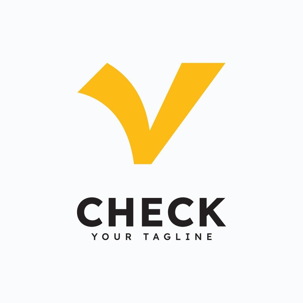 Check mark V logo design symbol vector