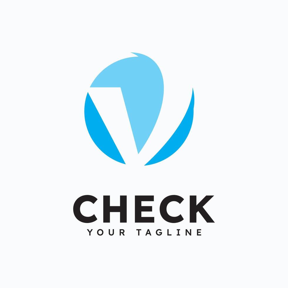 Check mark V logo design symbol vector