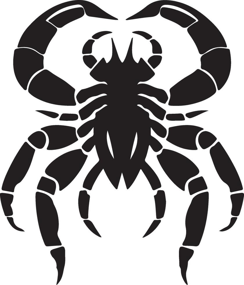Scorpion Silhouette Illustration White Background vector