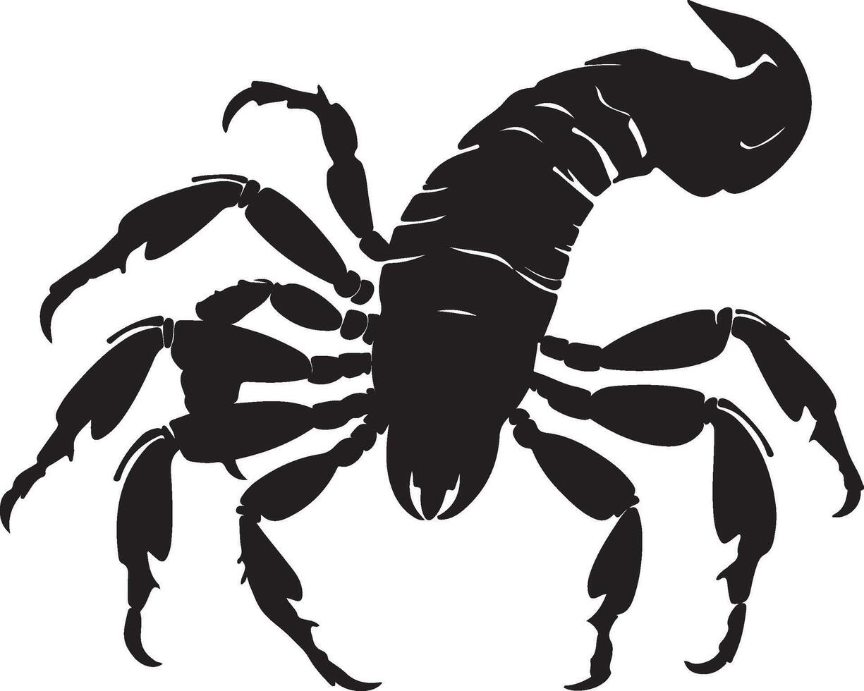 Scorpion Silhouette Illustration White Background vector