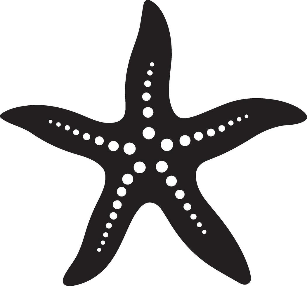 Star Fish Silhouette Illustration White Background vector