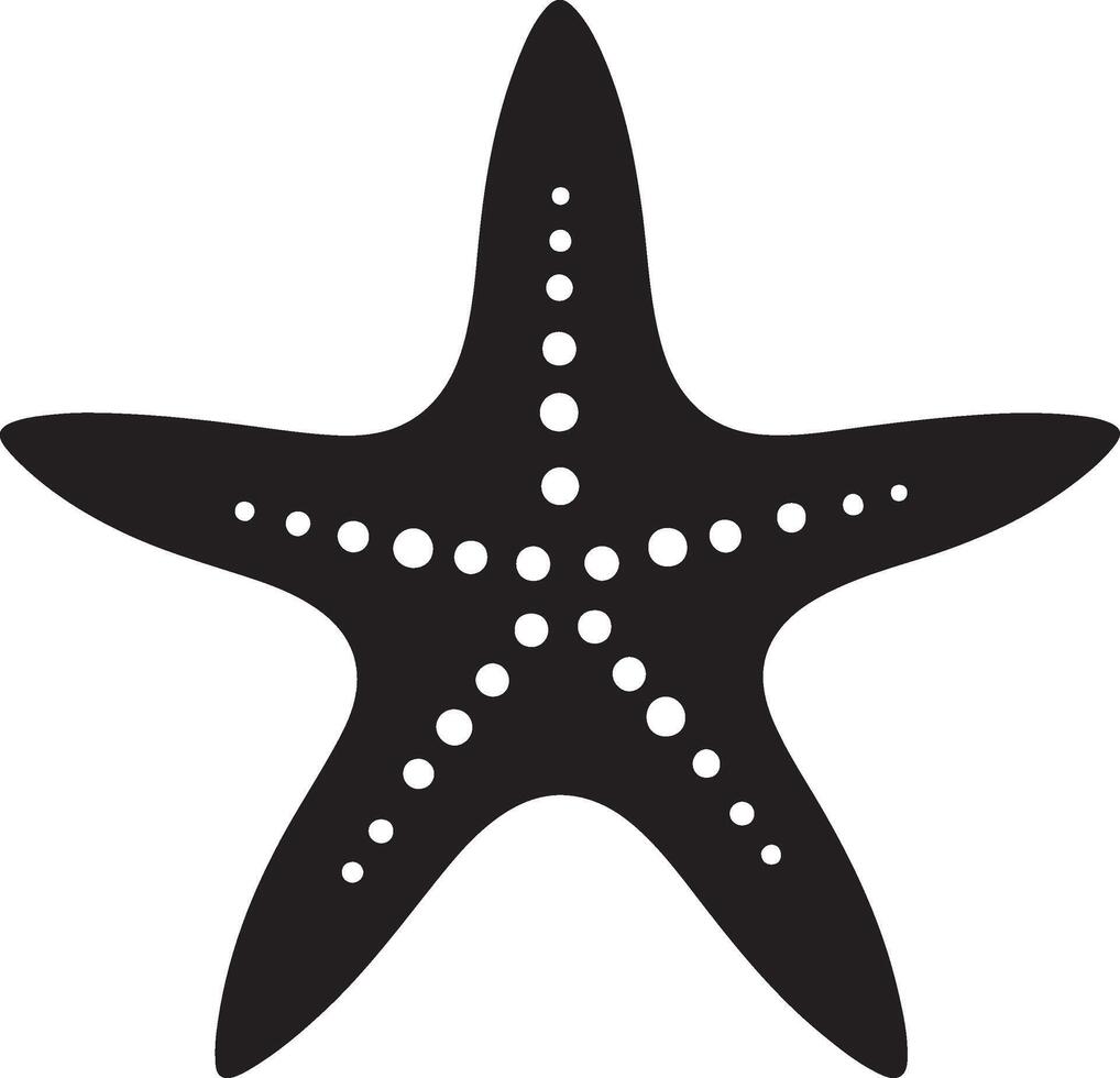 Star Fish Silhouette Illustration White Background vector