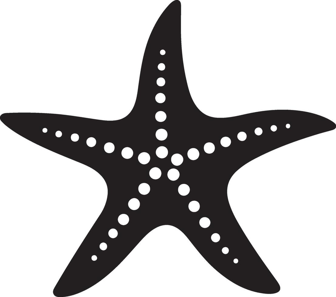 Star Fish Silhouette Illustration White Background vector