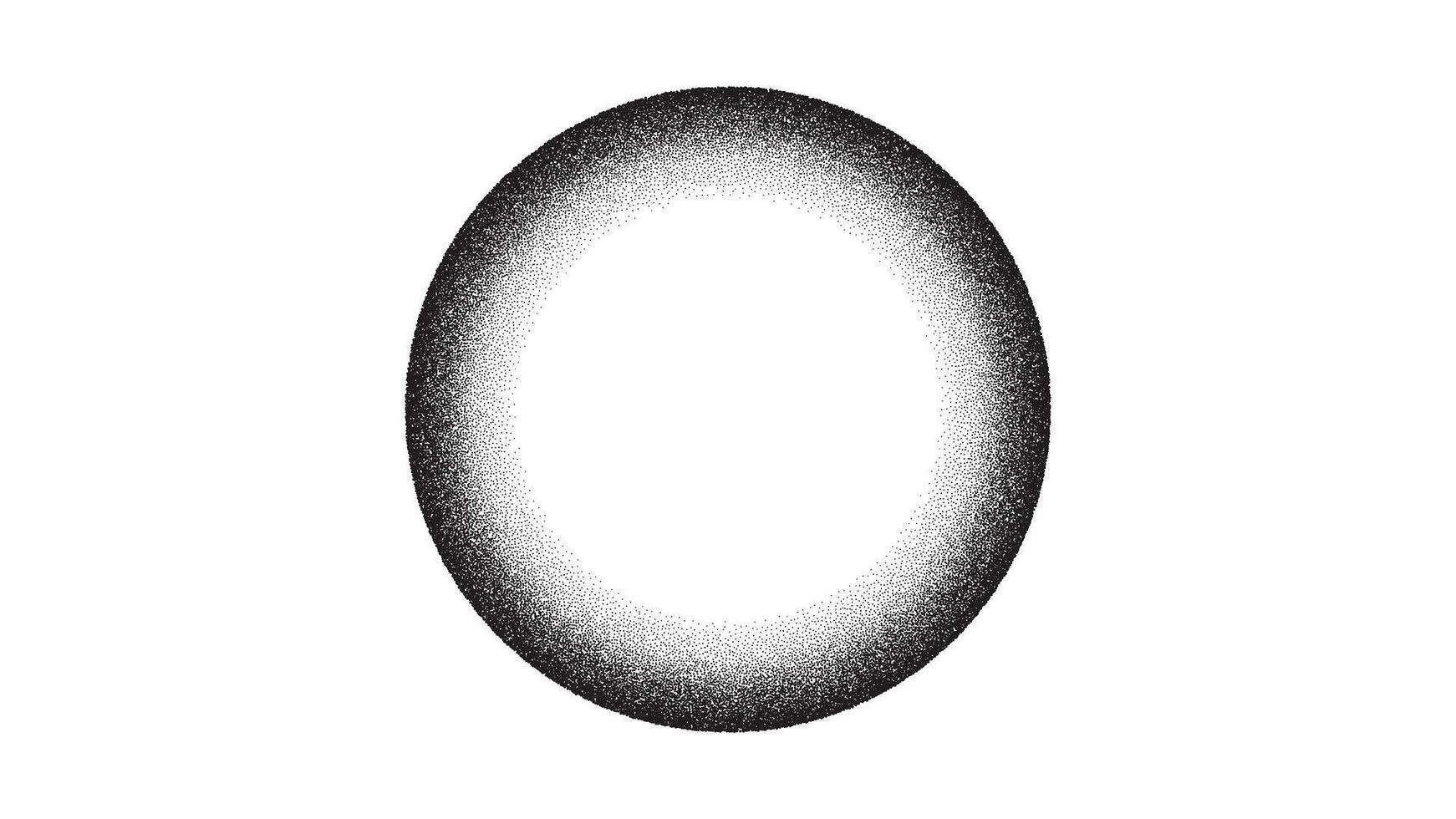 Noise circle frame. Gradient round dotted border. Grain ring geometric texture. Isolated halftone pattern round shape. vector