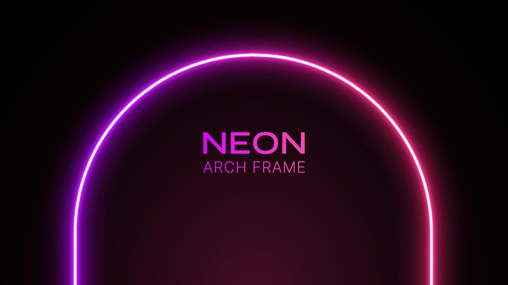 Neon arc light. Arch glow pink and purple. Laser circle shape. Led beam forming a round portal. Template for design with text. vector