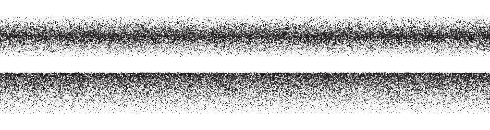 Noise gradient strip. Grain gradation line. Dot pattern texture. Grunge sand dust. vector