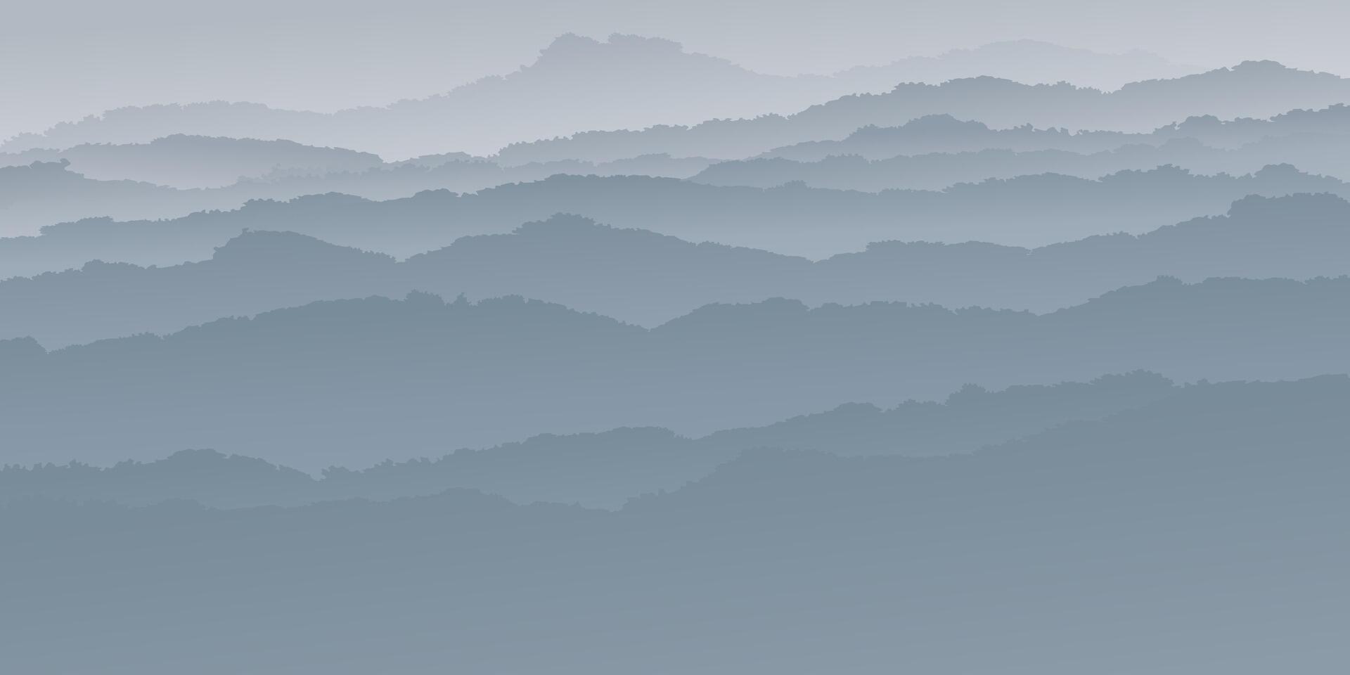abstract mountain ranges graphic with fog on rectangle background illustration have blank space. vector