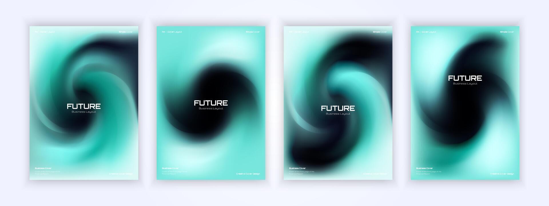 Black gradient cover with light blue color fluid, background illustration. New textures for your designs vector
