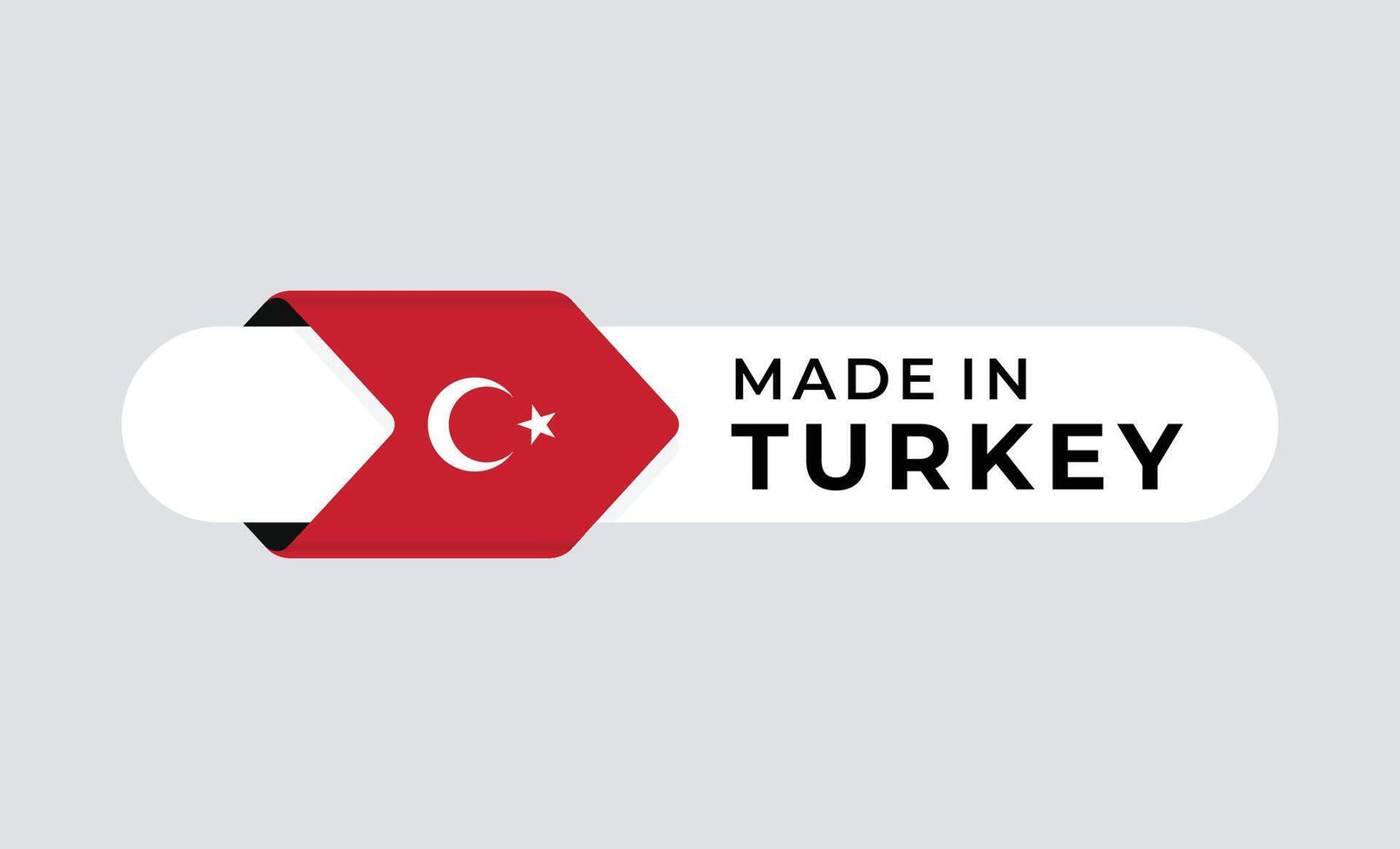 Made in Turkey with gear and flag design. For banner, stamp, sticker, icon, logo, symbol, label, badge, seal, sign. Illustration vector