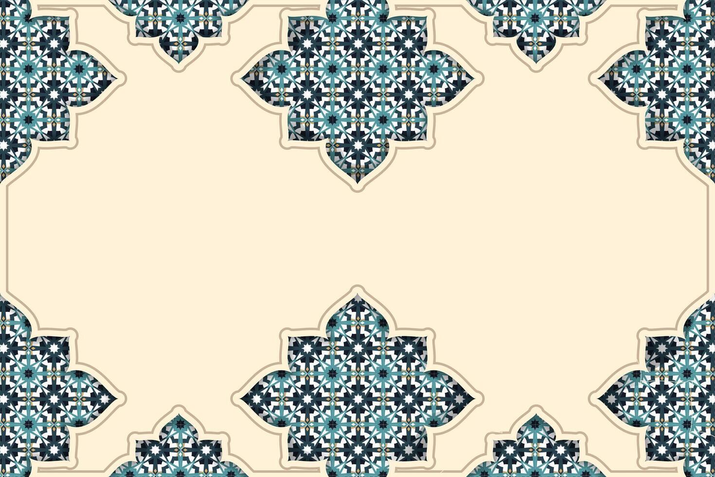 Arabic ornamental background in paper style vector