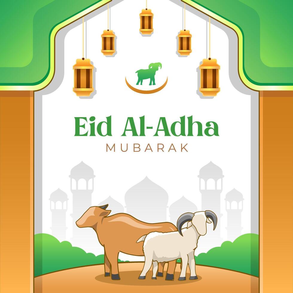 Eid al-adha islamic celebration illustration vector