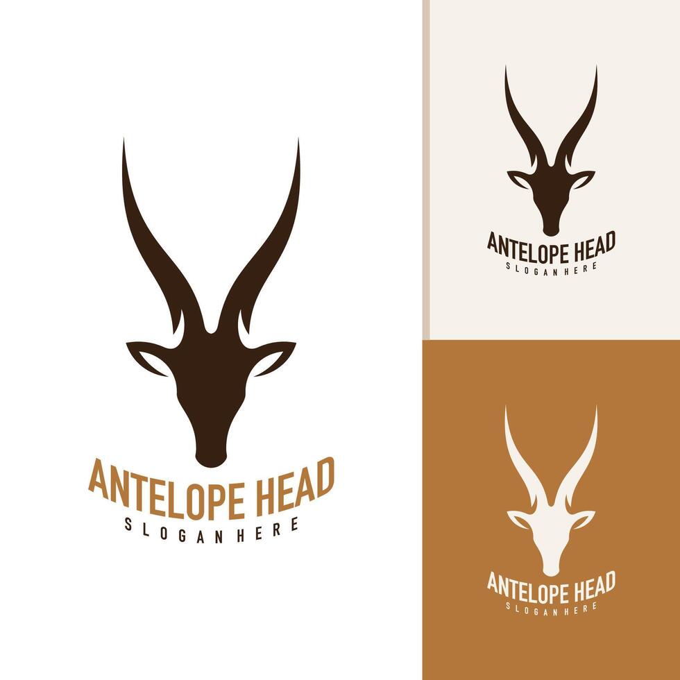 Antelope head logo design . Antelope illustration logo concept vector