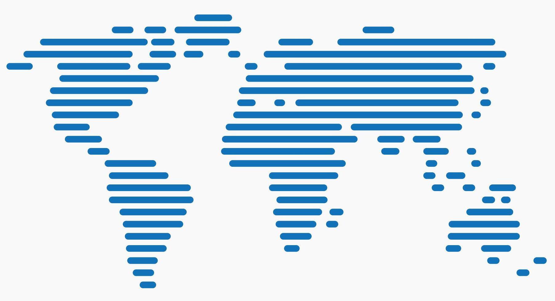 Horizon strip line world map on white background. vector