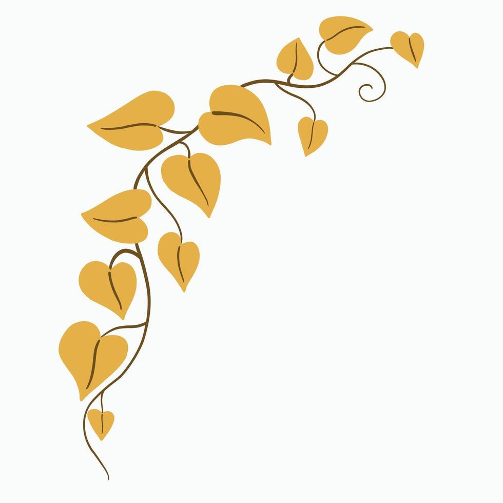 Floral ivy drawing decorative ornament flat design. vector