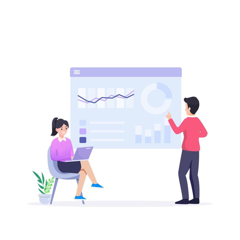 Data analysis for business finance investment concept vector