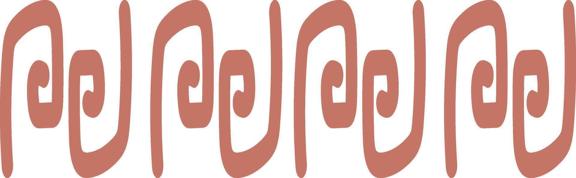 Ethnic Style Borders with Tribal Abstract Pattern. Hand Drawn Design Style. Isolated on White Background. vector