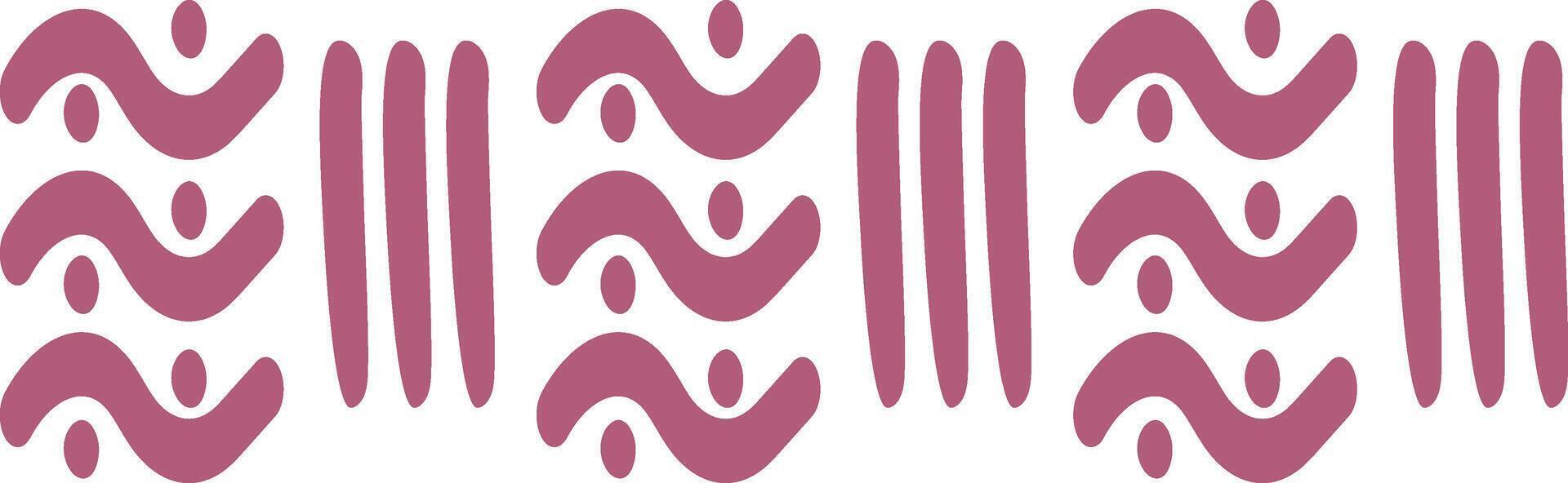 Ethnic Style Borders with Tribal Abstract Pattern. Hand Drawn Design Style. Isolated on White Background. vector
