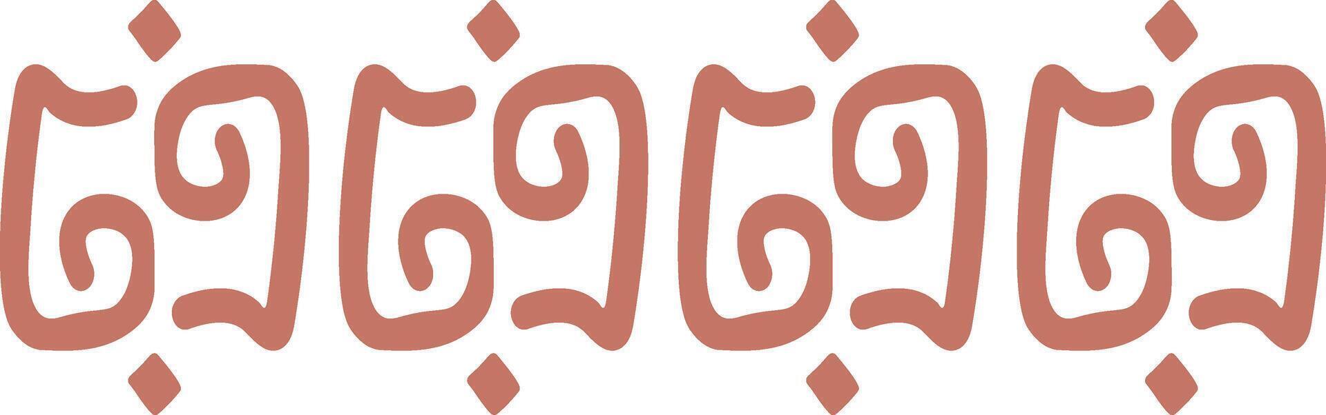 Ethnic Style Borders with Tribal Abstract Pattern. Hand Drawn Design Style. Isolated on White Background. vector