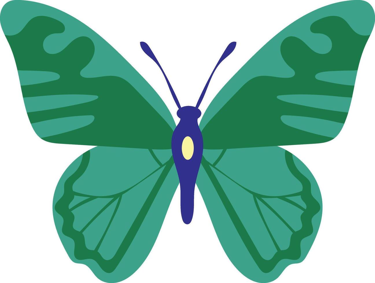 Adorable Butterfly Illustration on White Background. with Flat Cartoon Design Style vector