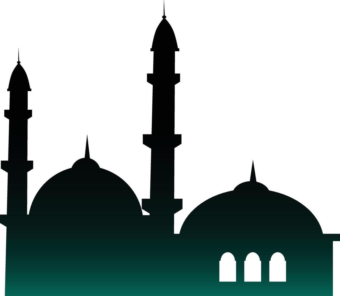 Islamic Mosque Silhouette. Ramadhan Kareem Mosque. Isolated Black Mosque Silhouette. Isolated Illustration vector