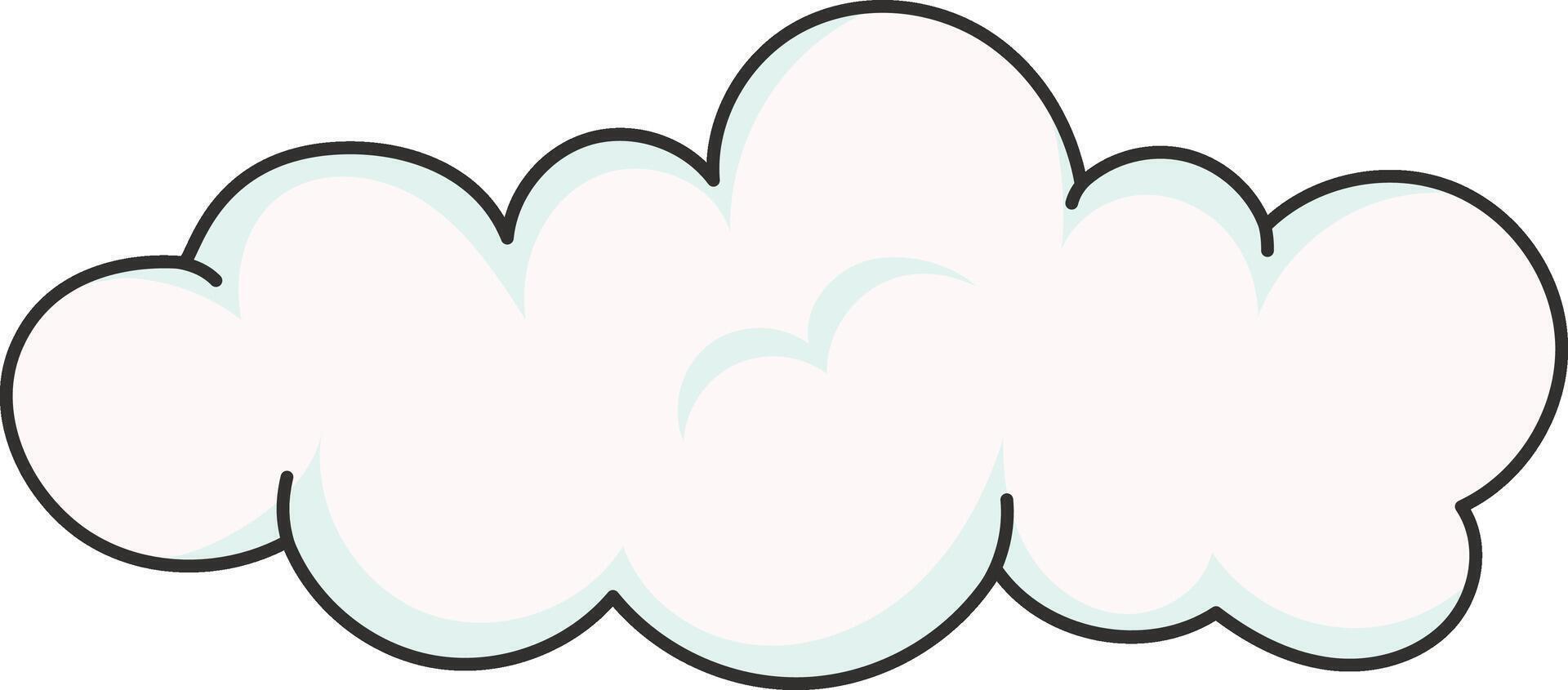Cartoon White Clouds Isolated on White Background. vector