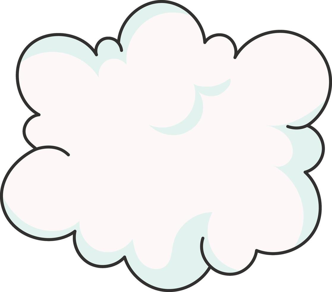 Cartoon White Clouds Isolated on White Background. vector