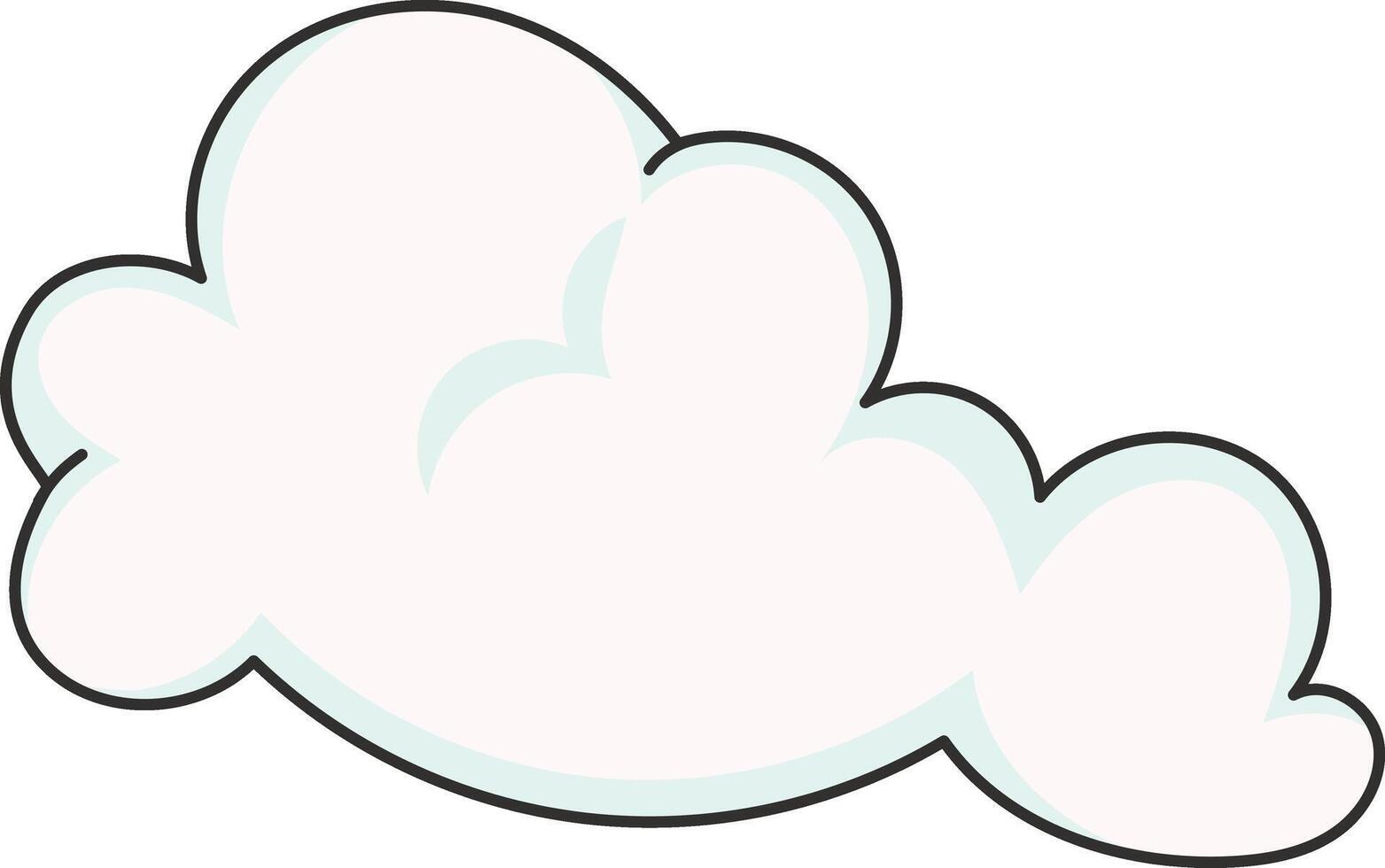 Cartoon White Clouds Isolated on White Background. vector
