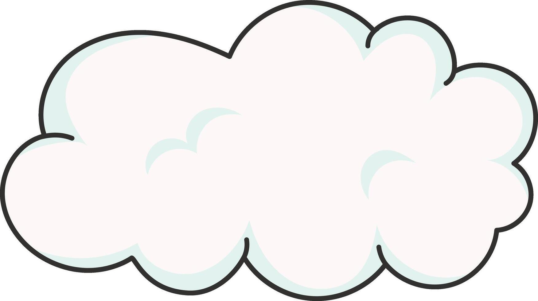 Cartoon White Clouds Isolated on White Background. vector