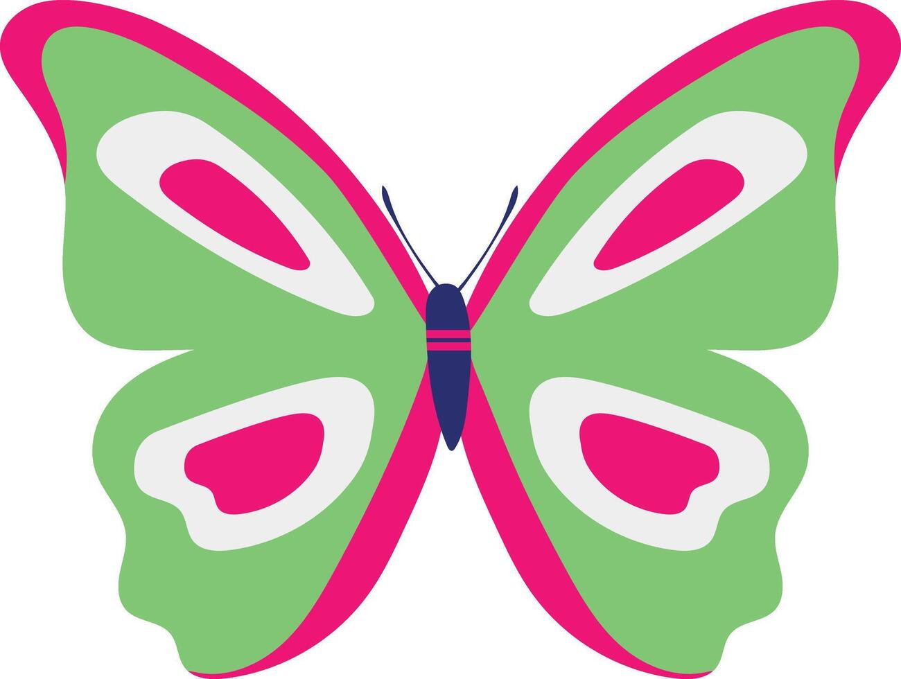 Adorable Butterfly Illustration on White Background. with Flat Cartoon Design Style vector