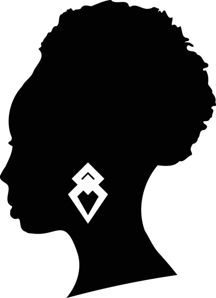 Black Woman History Month Silhouette. Isolated on White Background. Black Woman Silhouette vector