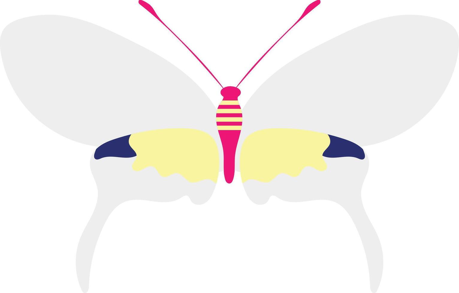Adorable Butterfly Illustration on White Background. with Flat Cartoon Design Style vector