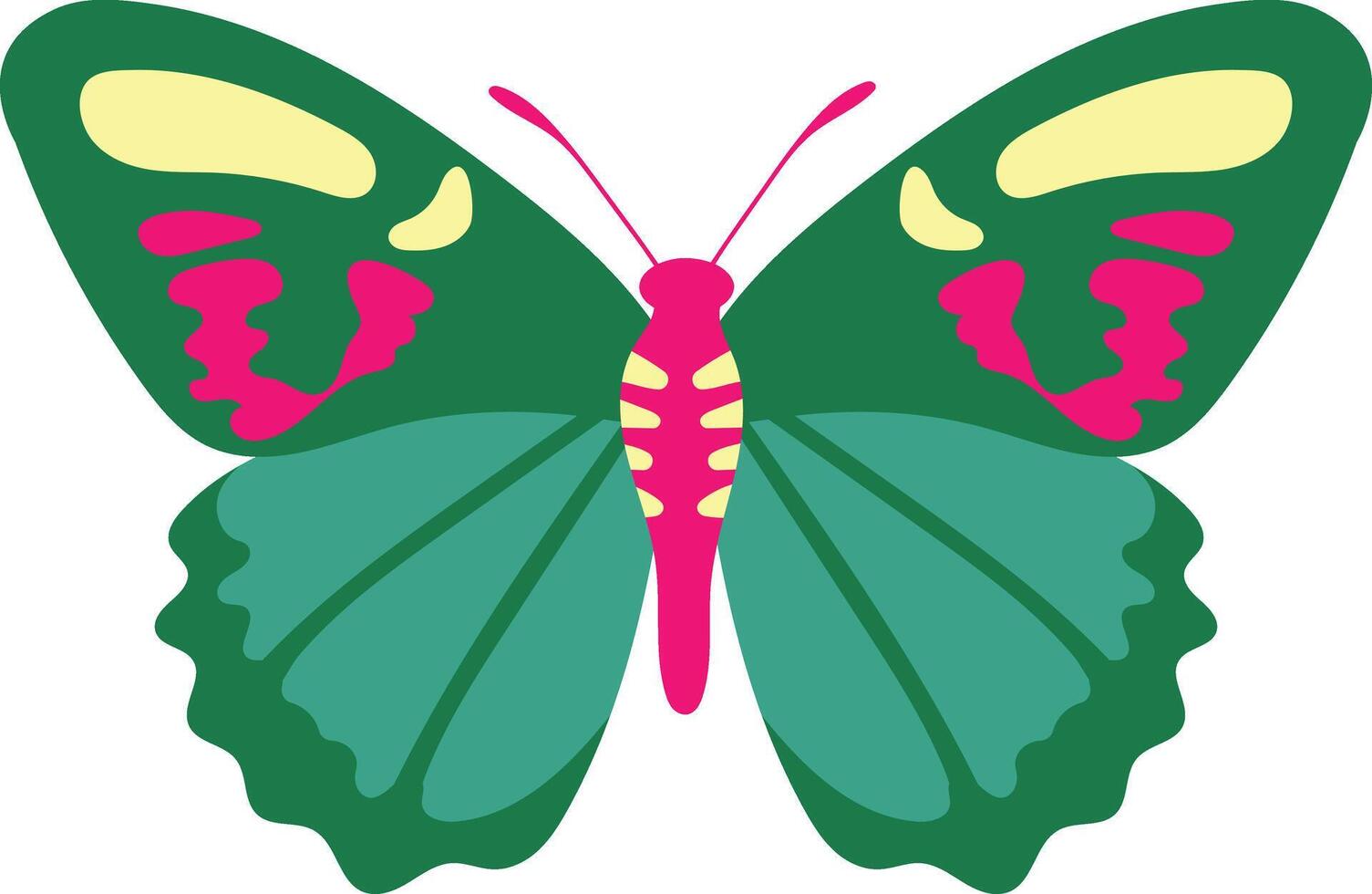 Adorable Butterfly Illustration on White Background. with Flat Cartoon Design Style vector